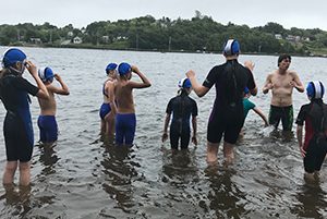 kids in water for lifesaving competition