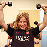 youth personal training, young girl lifting weights