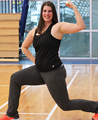 female fitness instructor, lunging